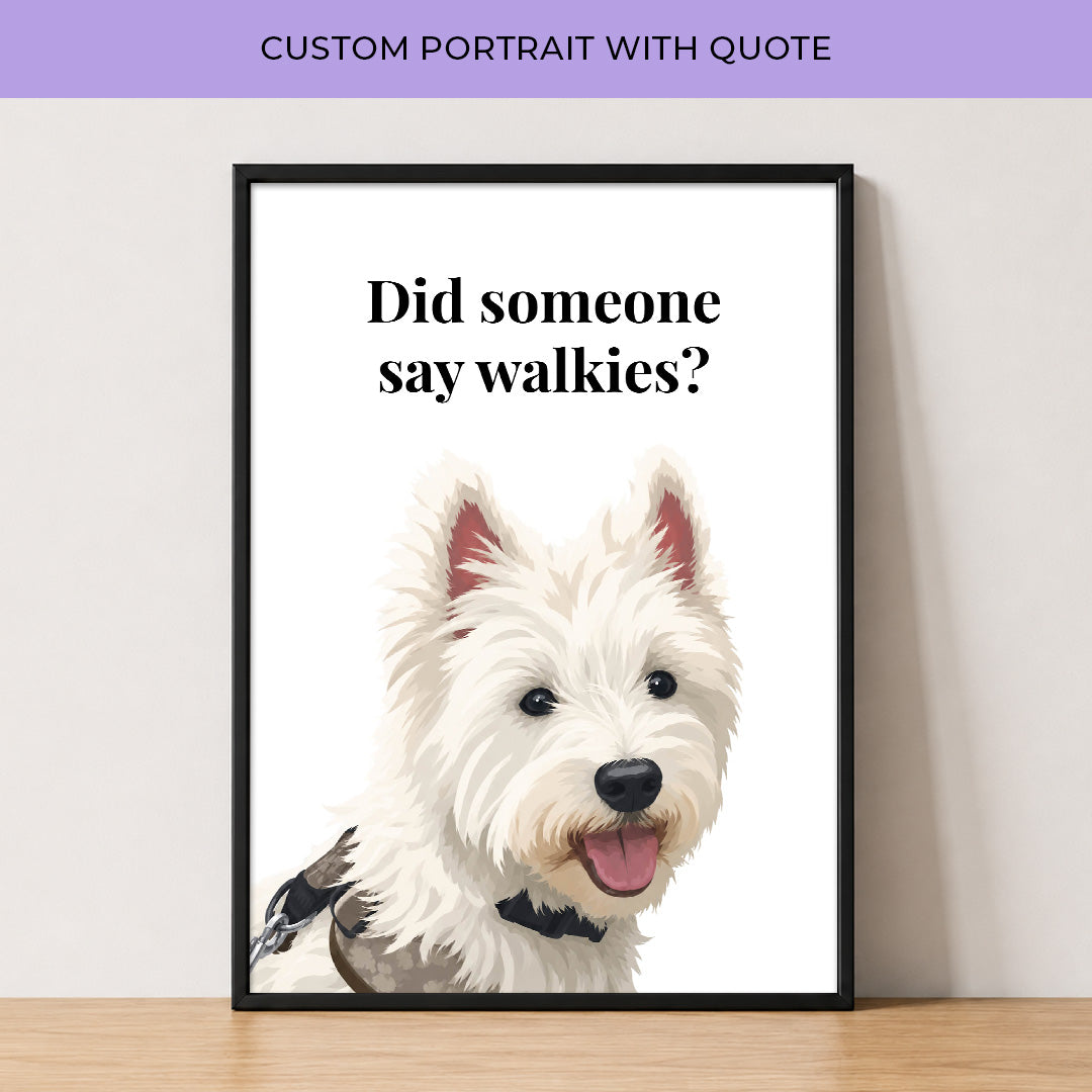 Custom Pet Portrait with Quote